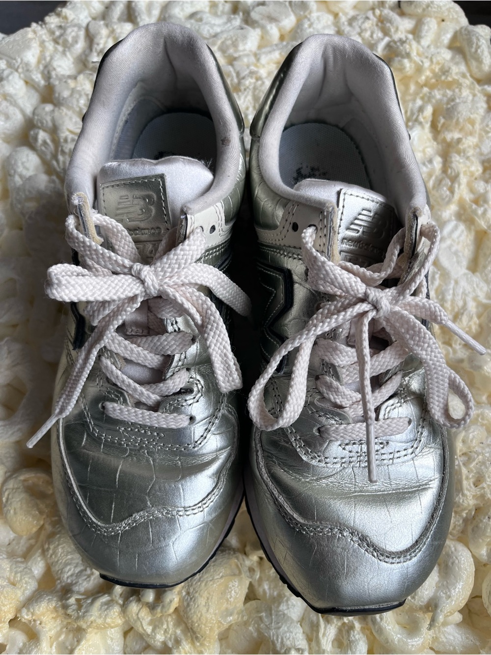 New Balance Women's Metallic Silver Athletic Sneakers